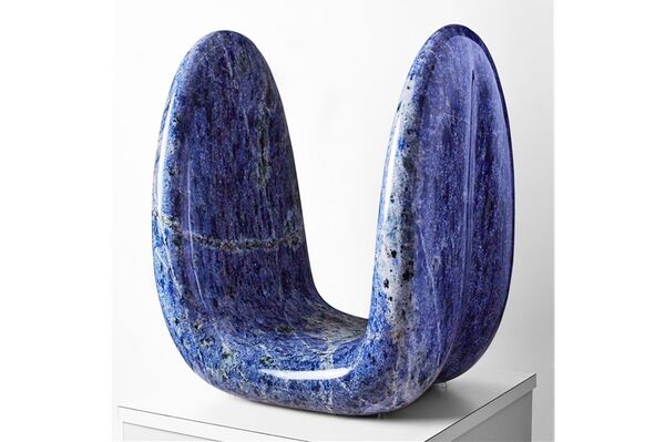 [ 天地の心 ] ブラジル産青色花崗岩 / 700×600×415 mm