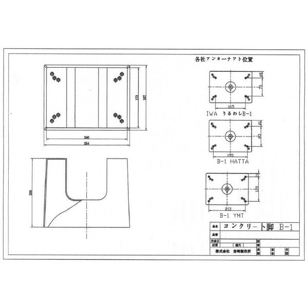 消火器格納箱】鉄製10型1本用 『B-1』コンクリート架台付(25B1SS-KN)