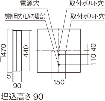 天井埋込型 LED（温白色） 一体型LEDベースライト 連続調光型調光