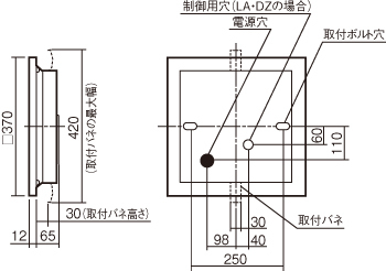 天井埋込型 一体型LEDベースライト スクエア光源タイプ・グレアセーブ