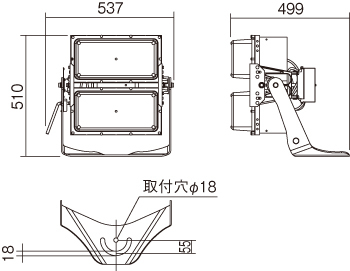 LED(昼白色) アウルビームLED投光器 広角タイプ配光 防噴流型 LED(昼白色) アウルビームLED投光器 広角タイプ配光 防噴流型