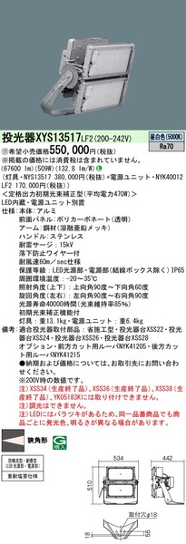 LED（昼白色） グラウンドビームLED投光器 1/10ビーム角26度・狭角形 ...