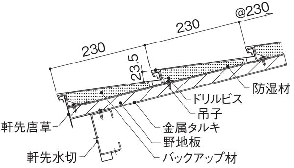 段ルーフ230_グレー(FD2000_GR)