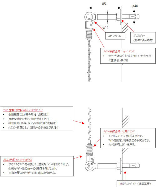 アイボルト付き支柱_スパイラルワイヤーセット01