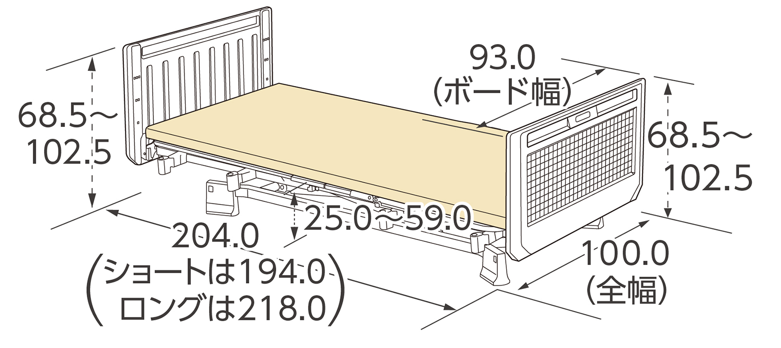 ミオレットIII　樹脂ボード寸法図